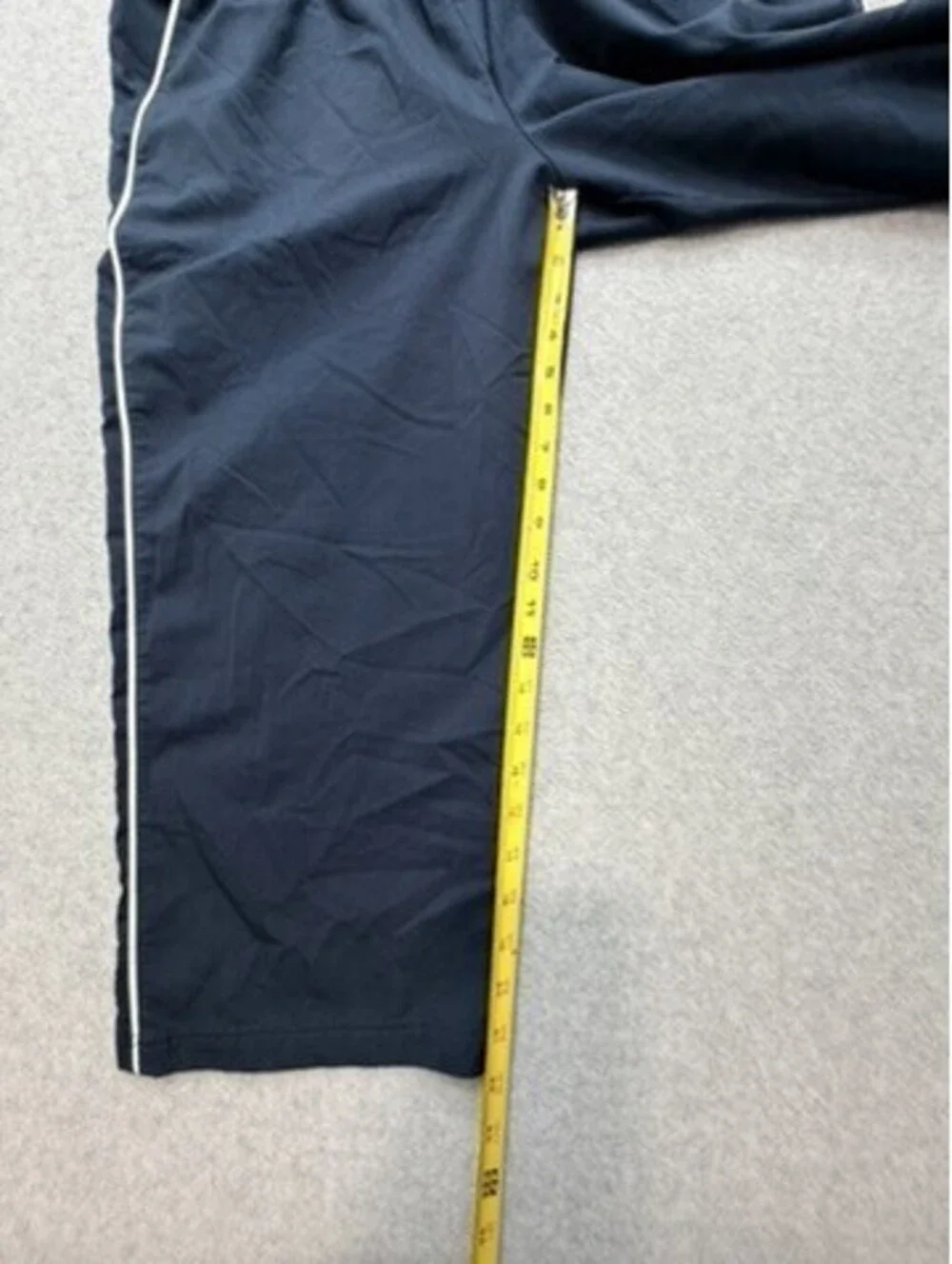 Nike Mens Track Capris XL Navy Blue White Stripe Athletic Elastic Waist